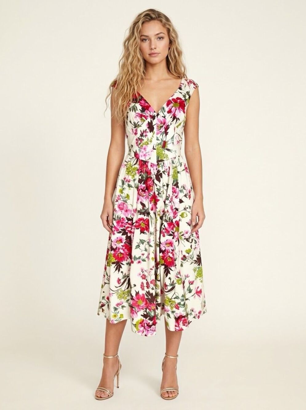 Abercrombie & Fitch Floral Milkmaid Midi Dress Cottage Coquette Romantic Small